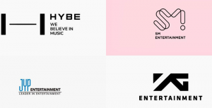 Logos des 4 grandes agences K-pop